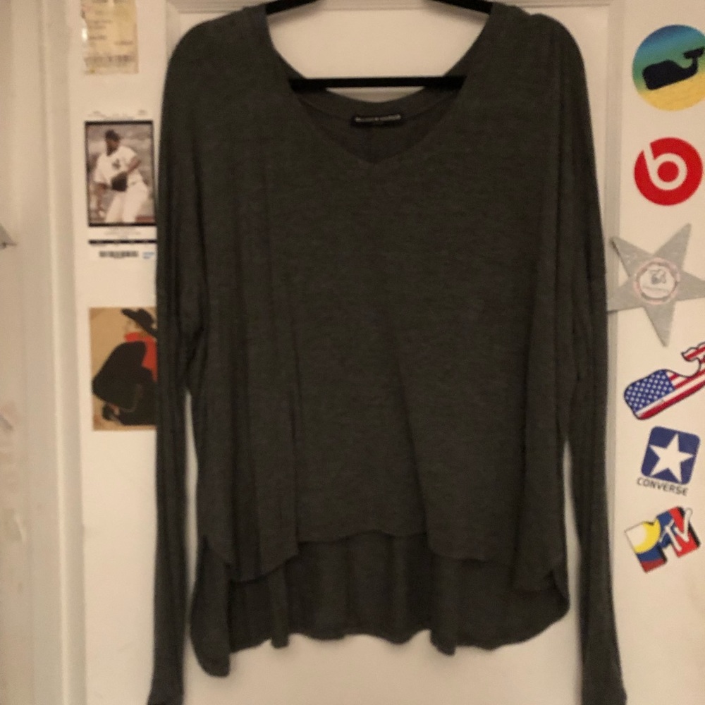 brandy melville dark grey longsleeve tunictop NWOT